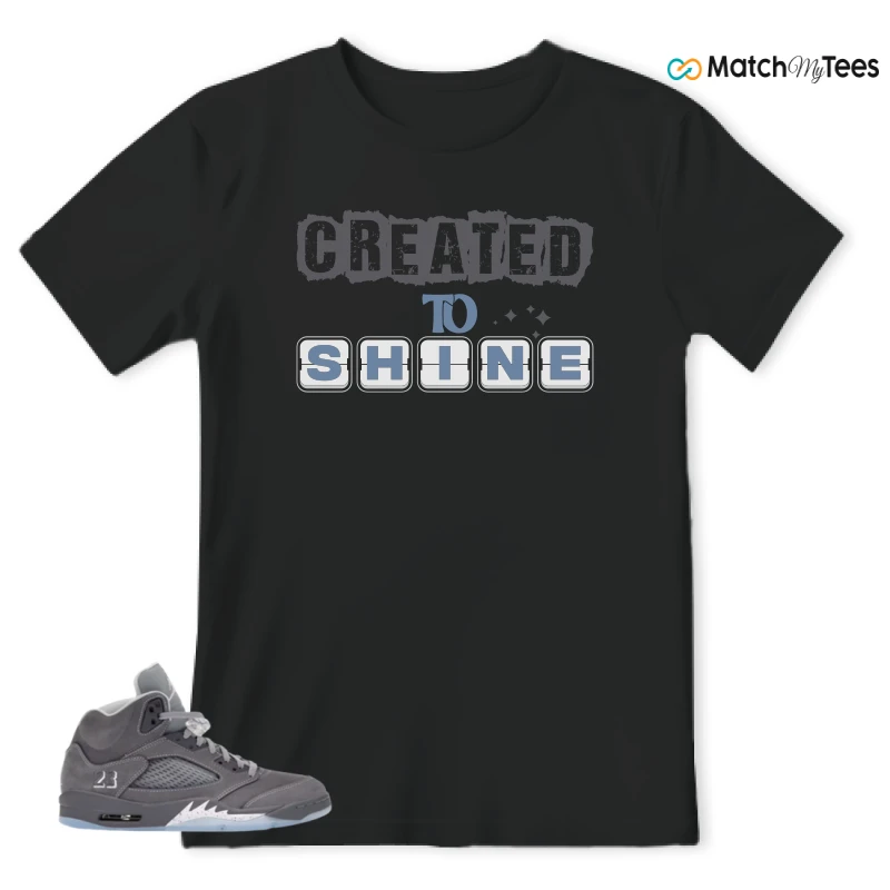 NIKE AIR JORDAN 5 WOLF GREY SNEAKER Matching Tees t-shirt