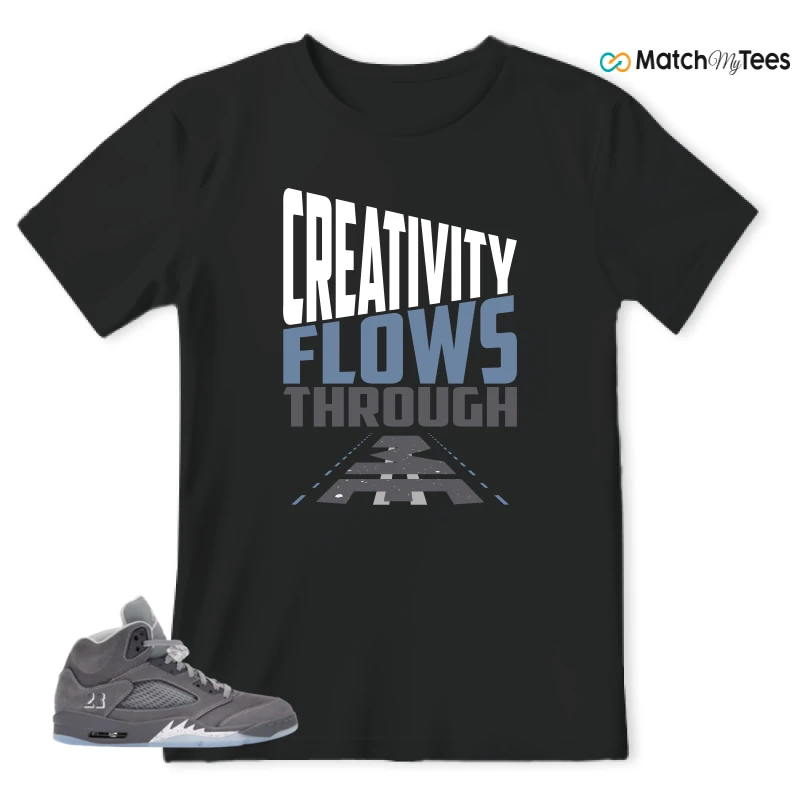 NIKE AIR JORDAN 5 WOLF GREY SNEAKER Matching Tees t-shirt