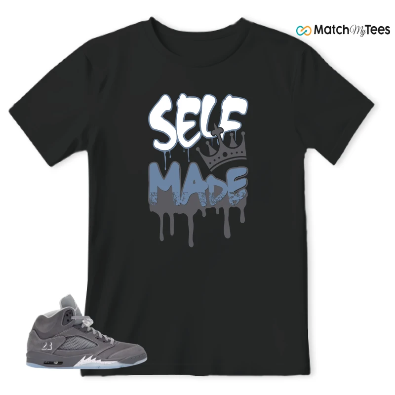 NIKE AIR JORDAN 5 WOLF GREY SNEAKER Matching Tees t-shirt