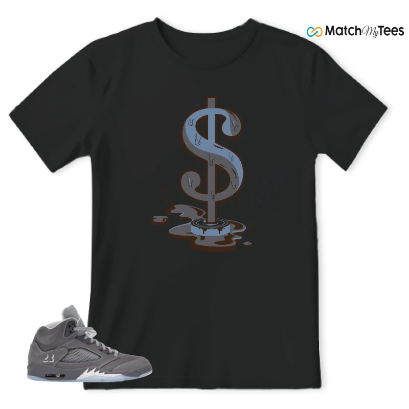 NIKE AIR JORDAN 5 WOLF GREY SNEAKER Matching Tees t-shirt