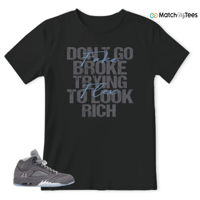 NIKE AIR JORDAN 5 WOLF GREY SNEAKER Matching Tees t-shirt