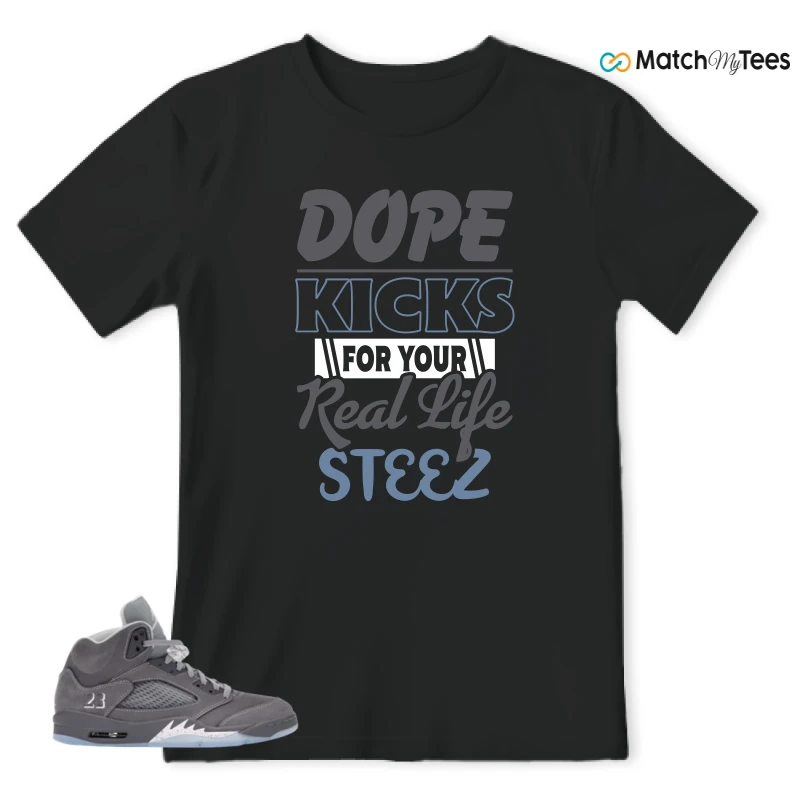 NIKE AIR JORDAN 5 WOLF GREY SNEAKER Matching Tees t-shirt