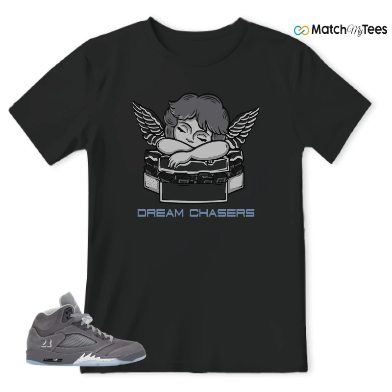 NIKE AIR JORDAN 5 WOLF GREY SNEAKER Matching Tees t-shirt