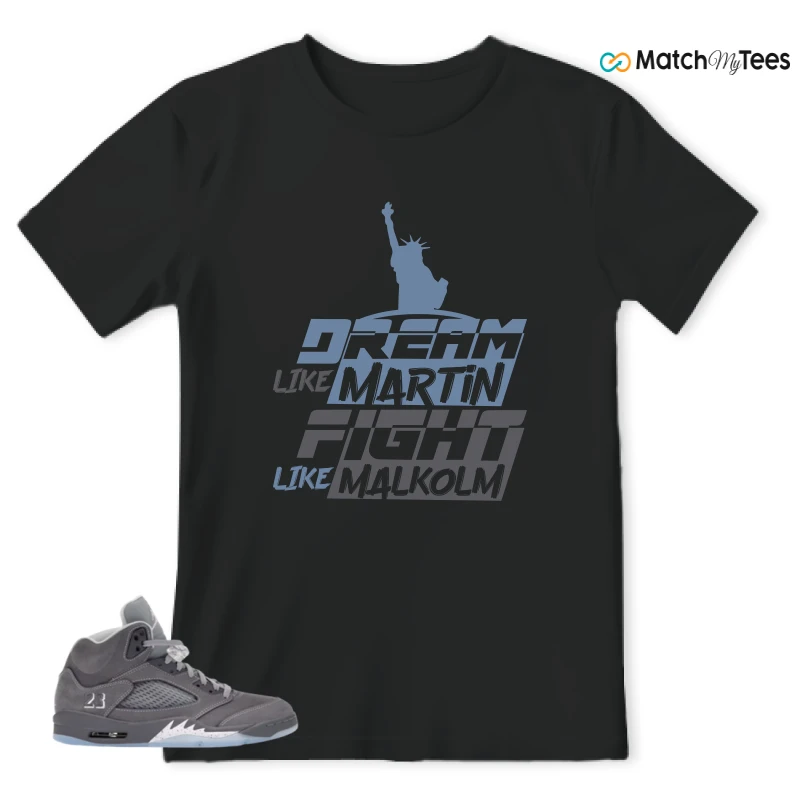 NIKE AIR JORDAN 5 WOLF GREY SNEAKER Matching Tees t-shirt