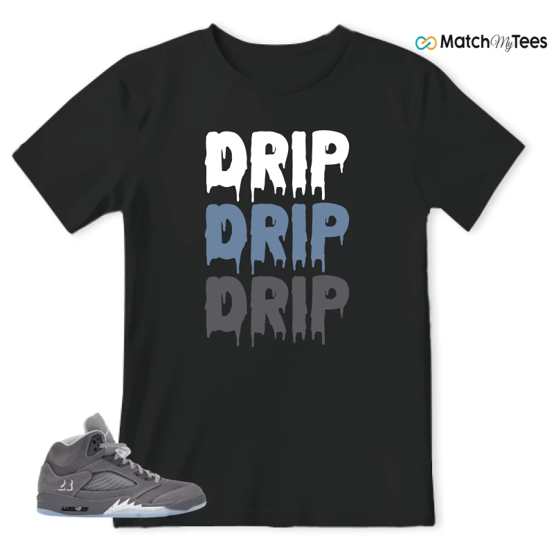 NIKE AIR JORDAN 5 WOLF GREY SNEAKER Matching Tees t-shirt