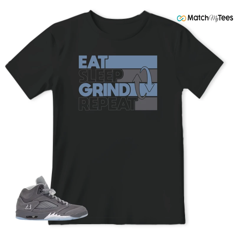 NIKE AIR JORDAN 5 WOLF GREY SNEAKER Matching Tees t-shirt