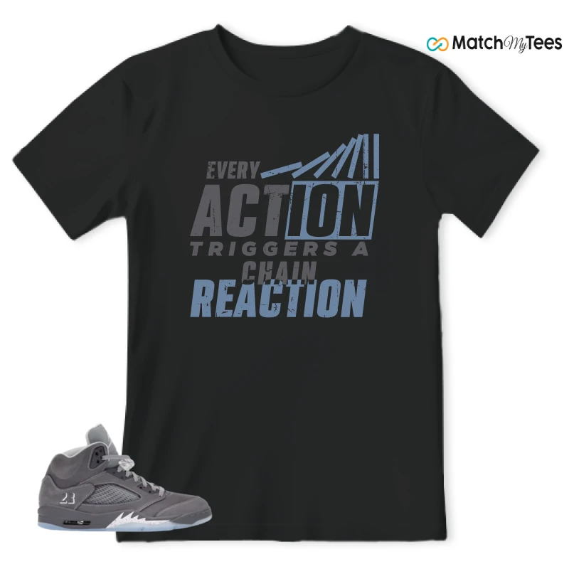 NIKE AIR JORDAN 5 WOLF GREY SNEAKER Matching Tees t-shirt