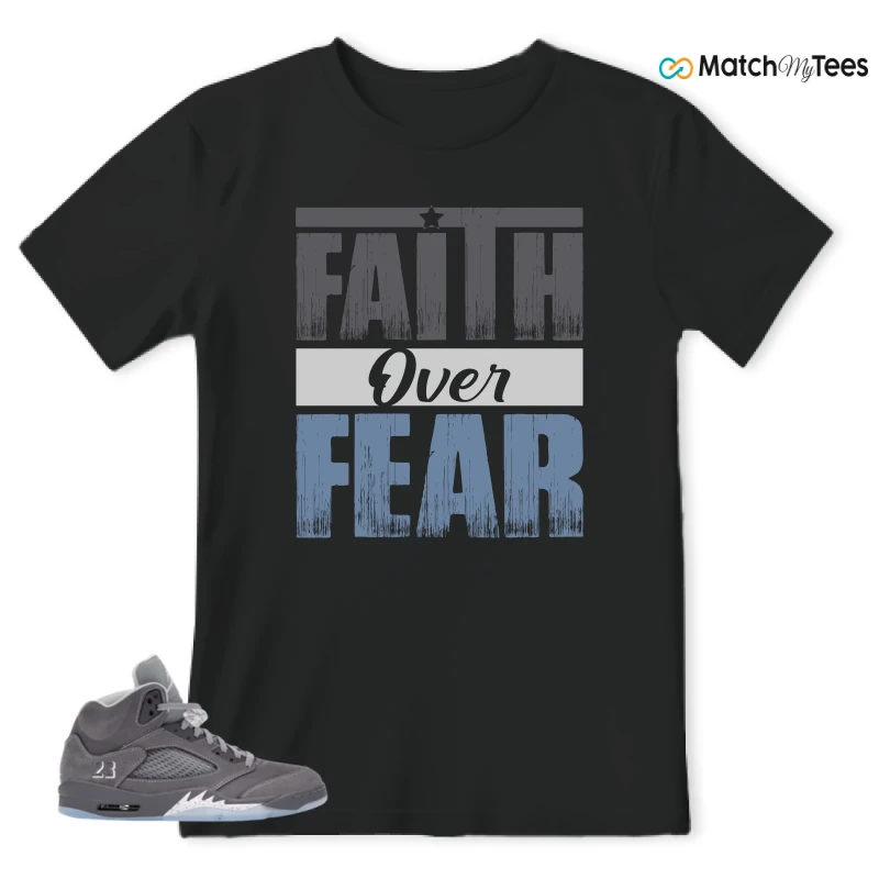 NIKE AIR JORDAN 5 WOLF GREY SNEAKER Matching Tees t-shirt