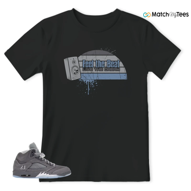 NIKE AIR JORDAN 5 WOLF GREY SNEAKER Matching Tees t-shirt