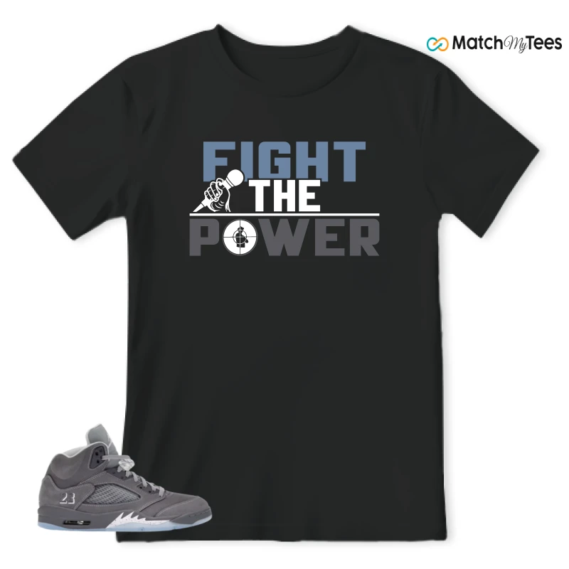 NIKE AIR JORDAN 5 WOLF GREY SNEAKER Matching Tees t-shirt