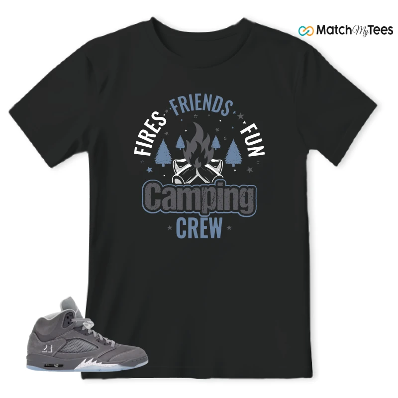 NIKE AIR JORDAN 5 WOLF GREY SNEAKER Matching Tees t-shirt