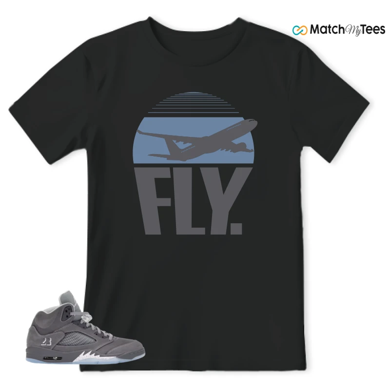 NIKE AIR JORDAN 5 WOLF GREY SNEAKER Matching Tees t-shirt