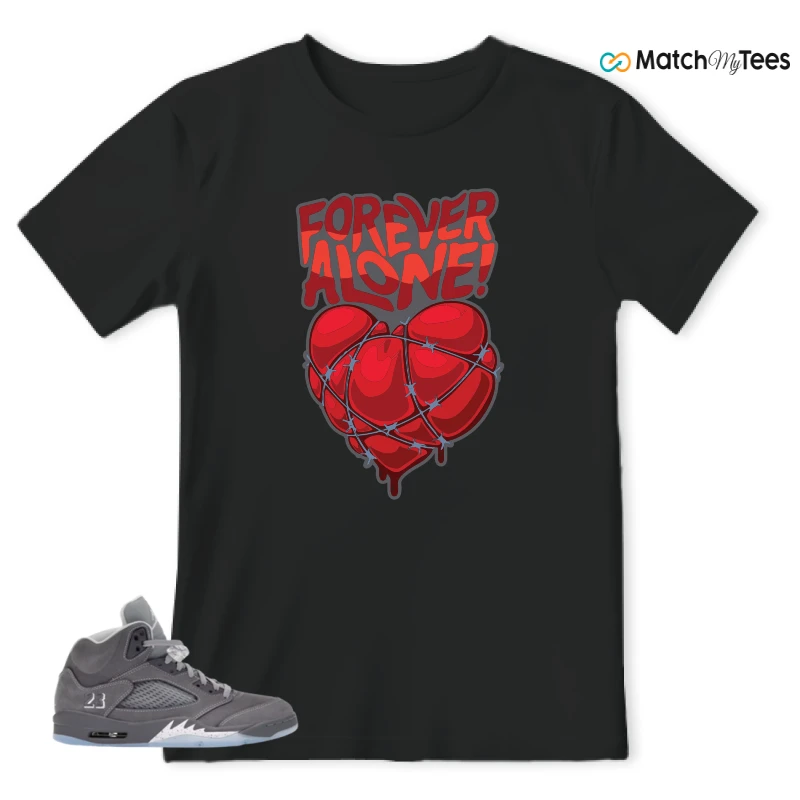 NIKE AIR JORDAN 5 WOLF GREY SNEAKER Matching Tees t-shirt