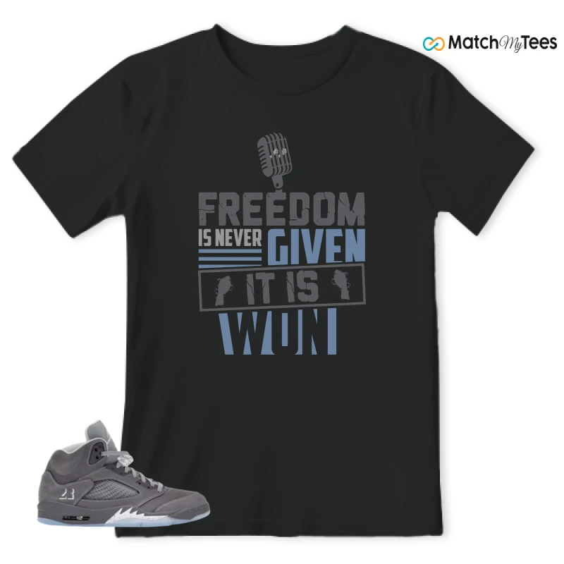 NIKE AIR JORDAN 5 WOLF GREY SNEAKER Matching Tees t-shirt