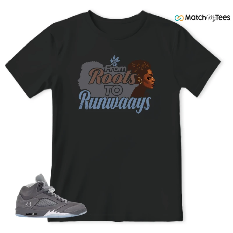 NIKE AIR JORDAN 5 WOLF GREY SNEAKER Matching Tees t-shirt