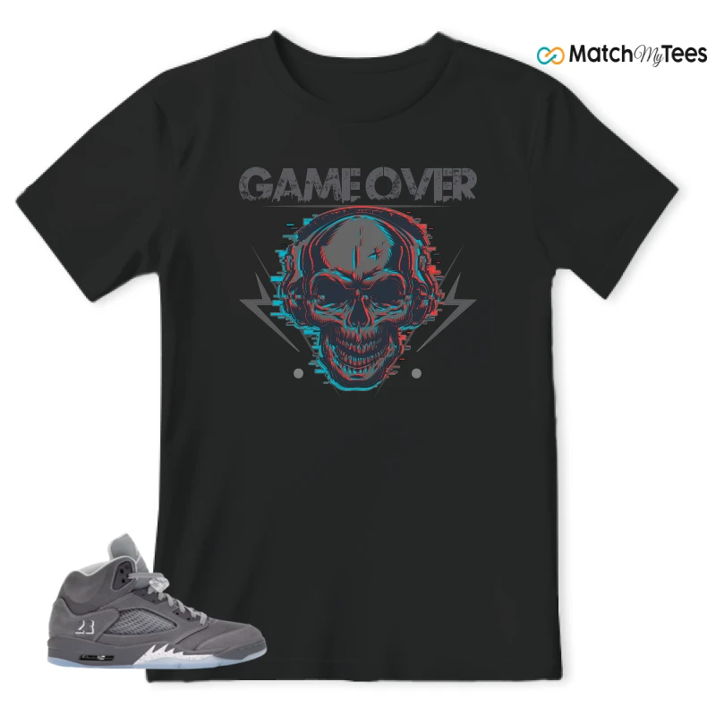NIKE AIR JORDAN 5 WOLF GREY SNEAKER Matching Tees t-shirt