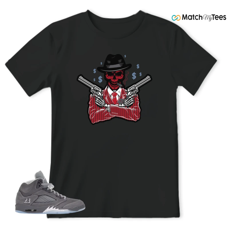 NIKE AIR JORDAN 5 WOLF GREY SNEAKER Matching Tees t-shirt