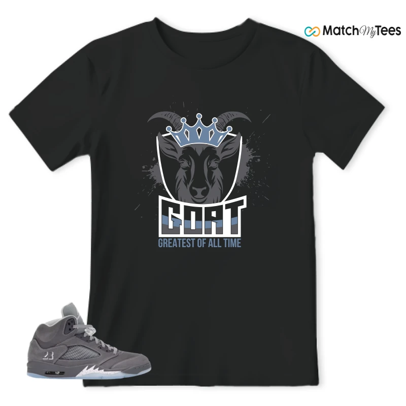 NIKE AIR JORDAN 5 WOLF GREY SNEAKER Matching Tees t-shirt