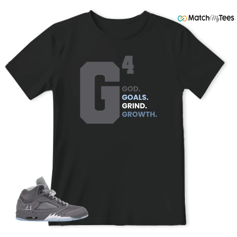 NIKE AIR JORDAN 5 WOLF GREY SNEAKER Matching Tees t-shirt