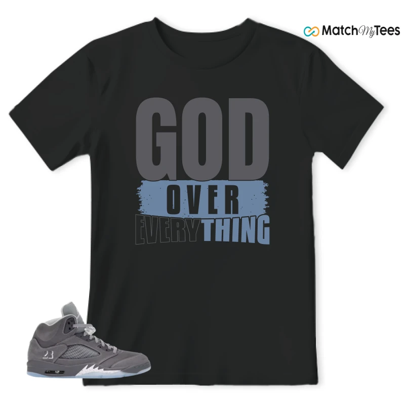 NIKE AIR JORDAN 5 WOLF GREY SNEAKER Matching Tees t-shirt