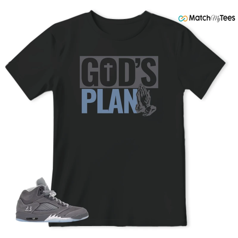 NIKE AIR JORDAN 5 WOLF GREY SNEAKER/ANTHRACITE/WOLF GREY/CLEAR/BLACK matching T-shirt