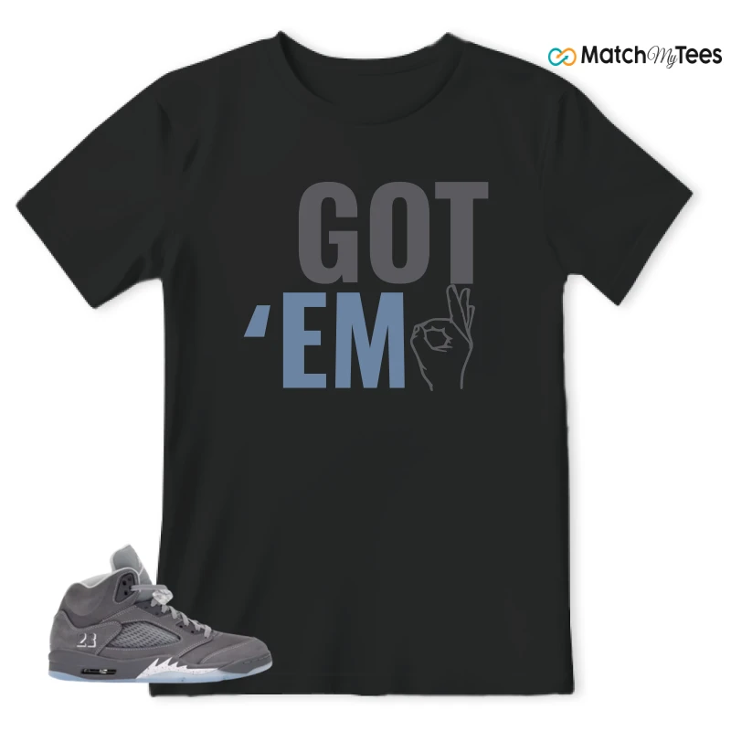 NIKE AIR JORDAN 5 WOLF GREY SNEAKER Matching Tees t-shirt