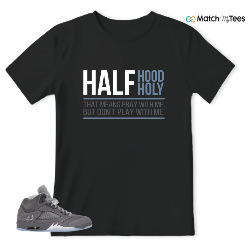NIKE AIR JORDAN 5 WOLF GREY SNEAKER Matching Tees t-shirt