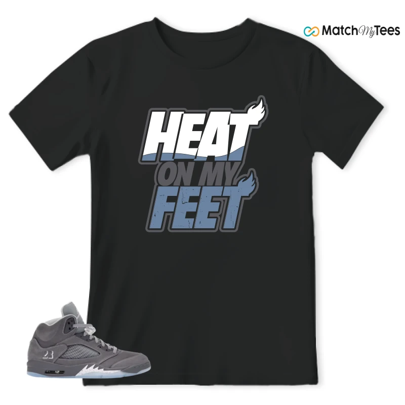 NIKE AIR JORDAN 5 WOLF GREY SNEAKER Matching Tees t-shirt