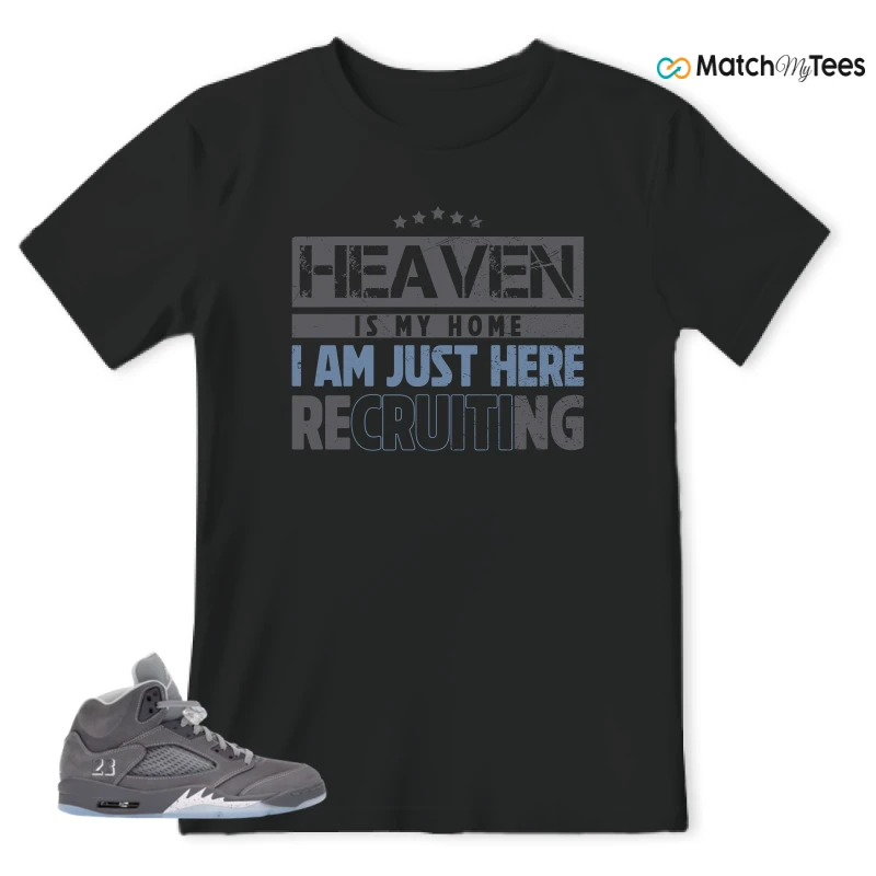 NIKE AIR JORDAN 5 WOLF GREY SNEAKER Matching Tees t-shirt