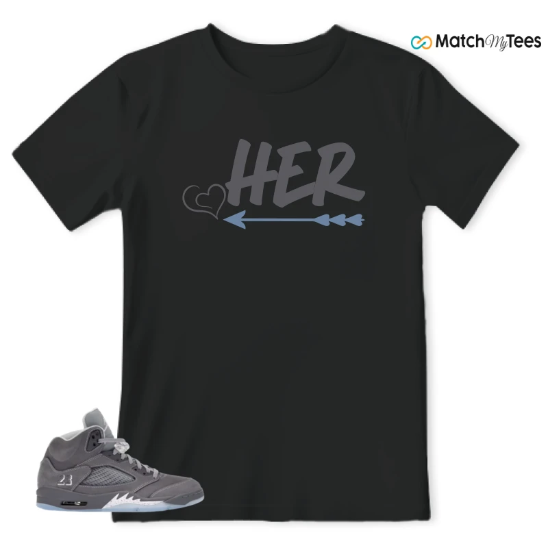 NIKE AIR JORDAN 5 WOLF GREY SNEAKER Matching Tees t-shirt