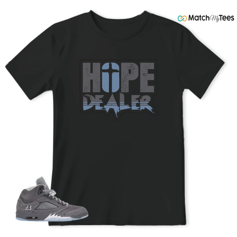 NIKE AIR JORDAN 5 WOLF GREY SNEAKER Matching Tees t-shirt