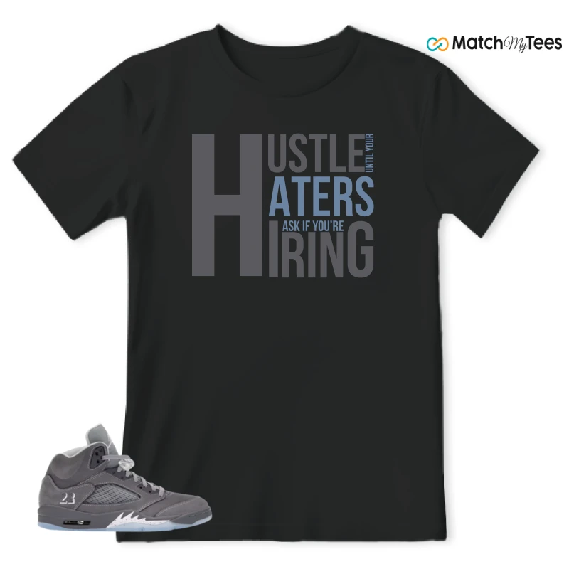 NIKE AIR JORDAN 5 WOLF GREY SNEAKER Matching Tees t-shirt