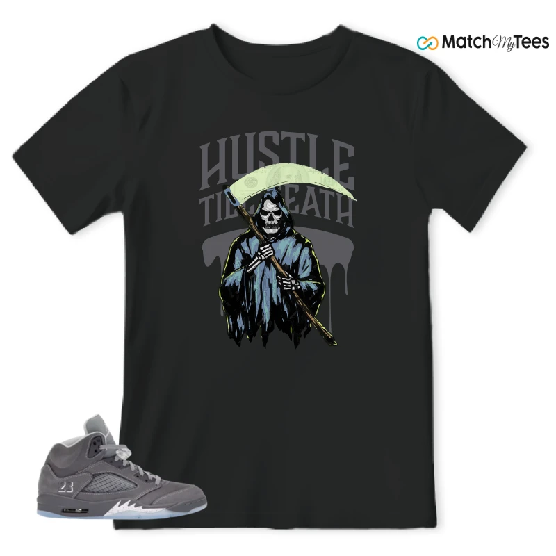 NIKE AIR JORDAN 5 WOLF GREY SNEAKER Matching Tees t-shirt