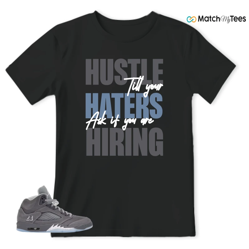 NIKE AIR JORDAN 5 WOLF GREY SNEAKER Matching Tees t-shirt