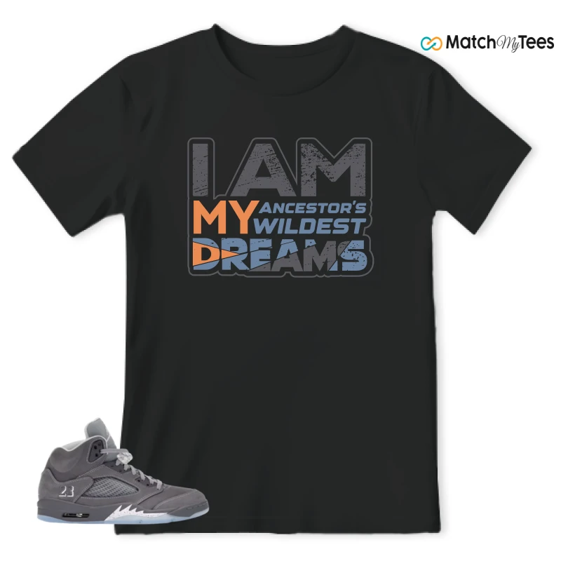 NIKE AIR JORDAN 5 WOLF GREY SNEAKER Matching Tees t-shirt