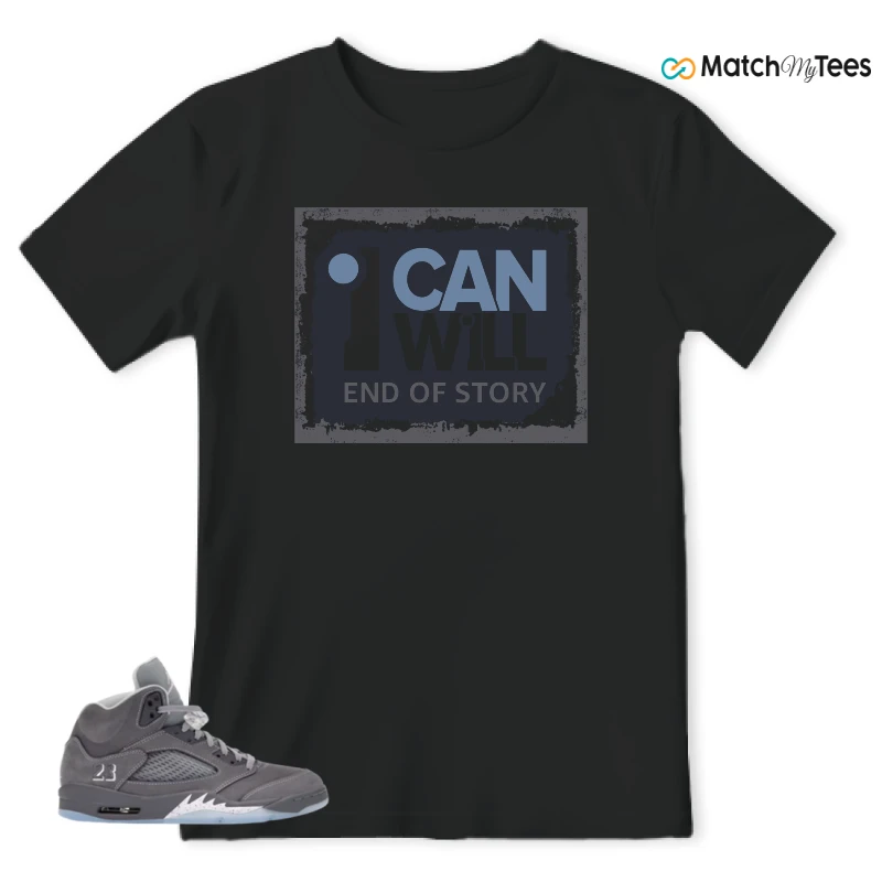 NIKE AIR JORDAN 5 WOLF GREY SNEAKER Matching Tees t-shirt