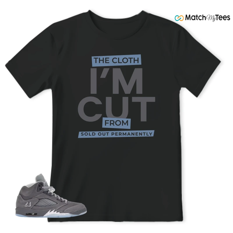 NIKE AIR JORDAN 5 WOLF GREY SNEAKER Matching Tees t-shirt