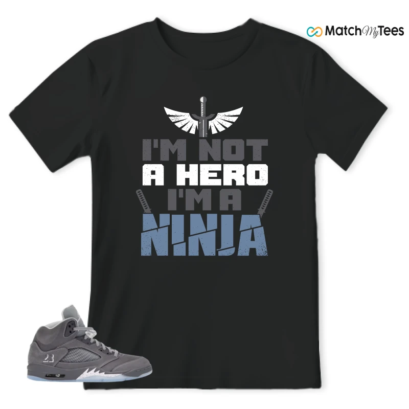 NIKE AIR JORDAN 5 WOLF GREY SNEAKER Matching Tees t-shirt