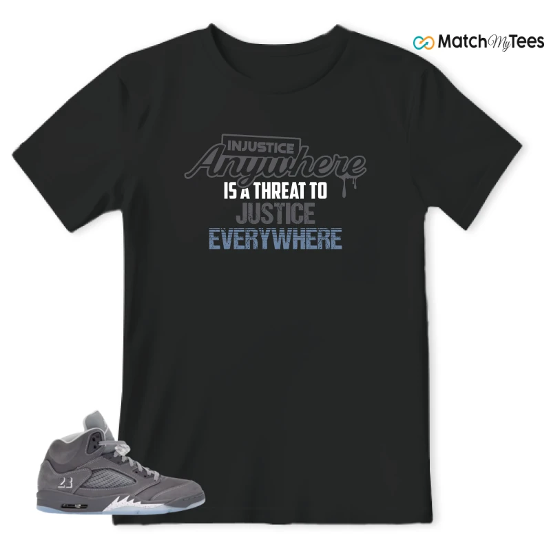 NIKE AIR JORDAN 5 WOLF GREY SNEAKER Matching Tees t-shirt