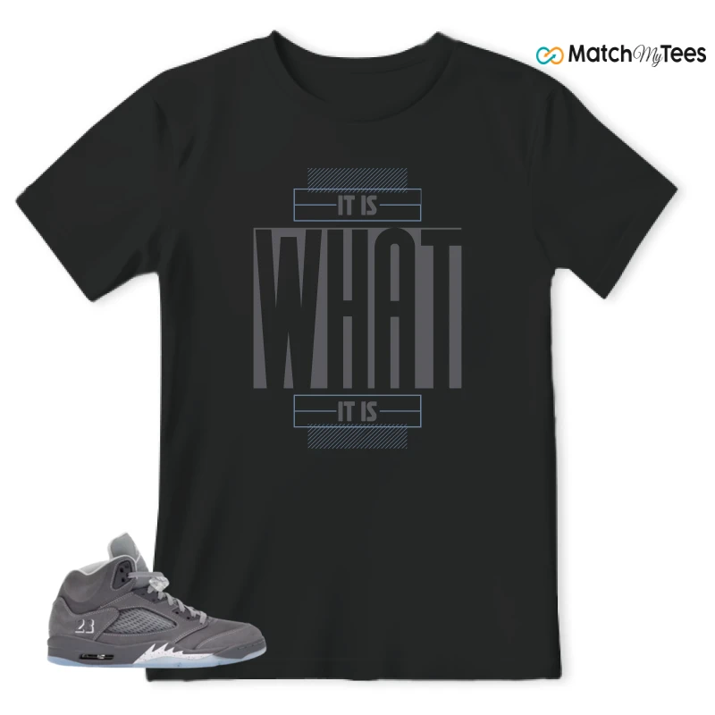 NIKE AIR JORDAN 5 WOLF GREY SNEAKER Matching Tees t-shirt
