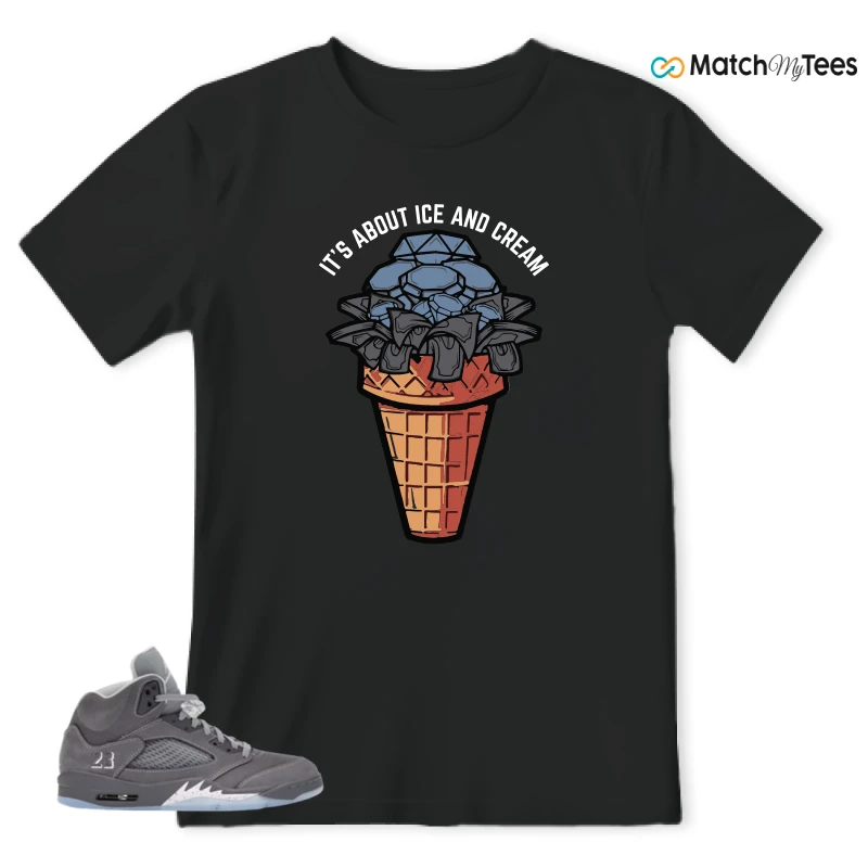 NIKE AIR JORDAN 5 WOLF GREY SNEAKER Matching Tees t-shirt