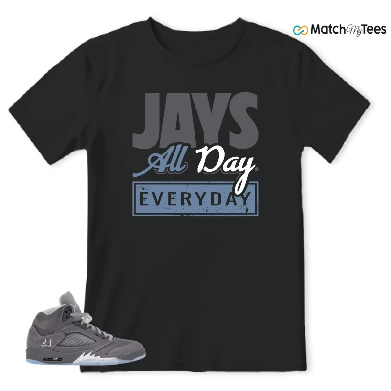 NIKE AIR JORDAN 5 WOLF GREY SNEAKER Matching Tees t-shirt