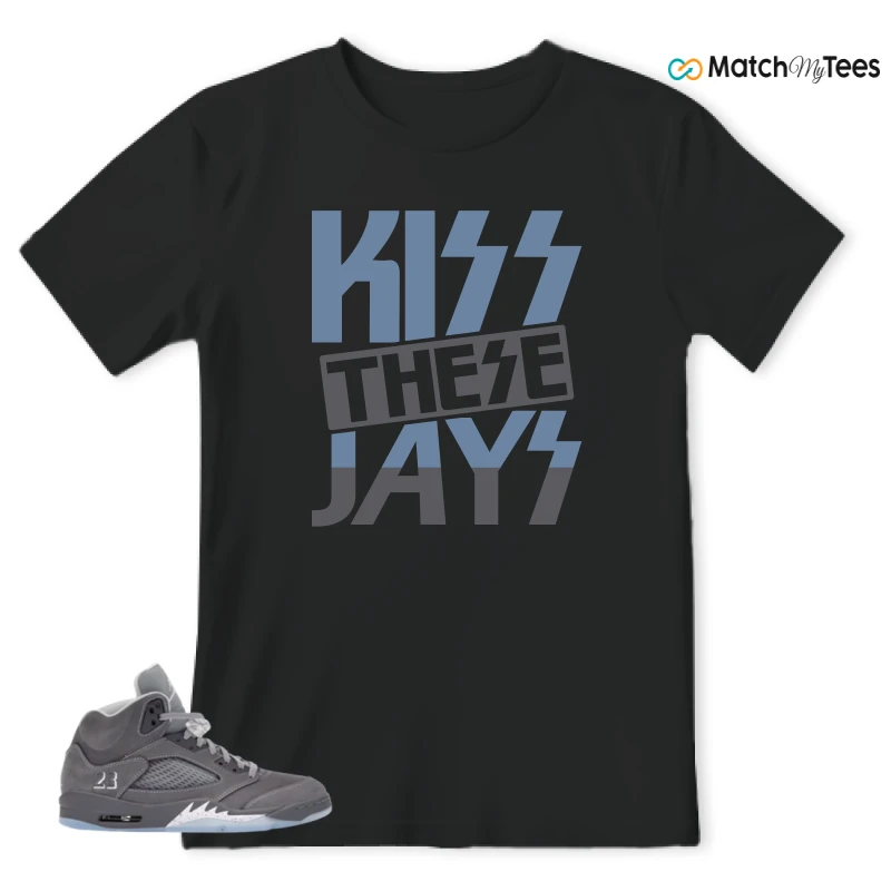 NIKE AIR JORDAN 5 WOLF GREY SNEAKER Matching Tees t-shirt