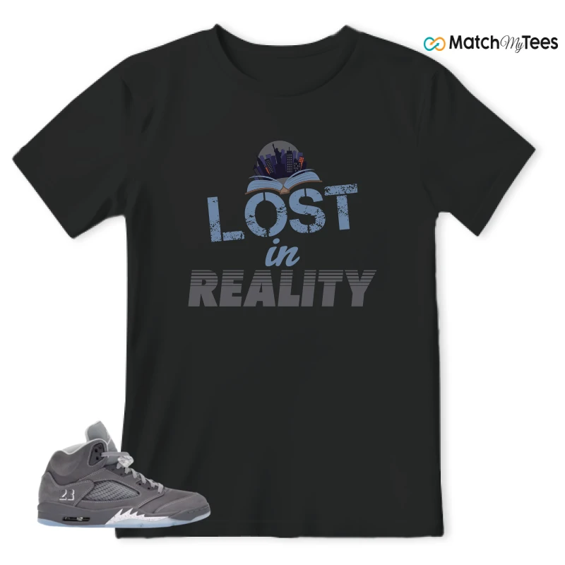 NIKE AIR JORDAN 5 WOLF GREY SNEAKER Matching Tees t-shirt