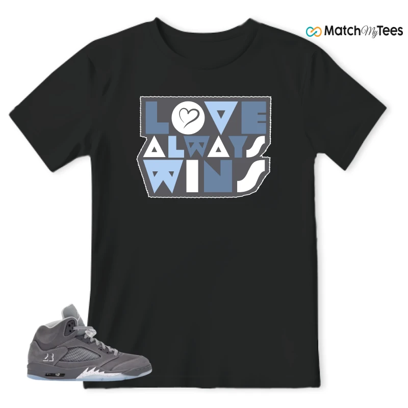 NIKE AIR JORDAN 5 WOLF GREY SNEAKER Matching Tees t-shirt