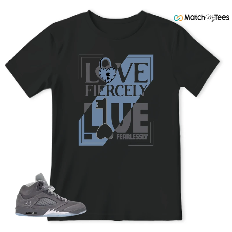 NIKE AIR JORDAN 5 WOLF GREY SNEAKER Matching Tees t-shirt
