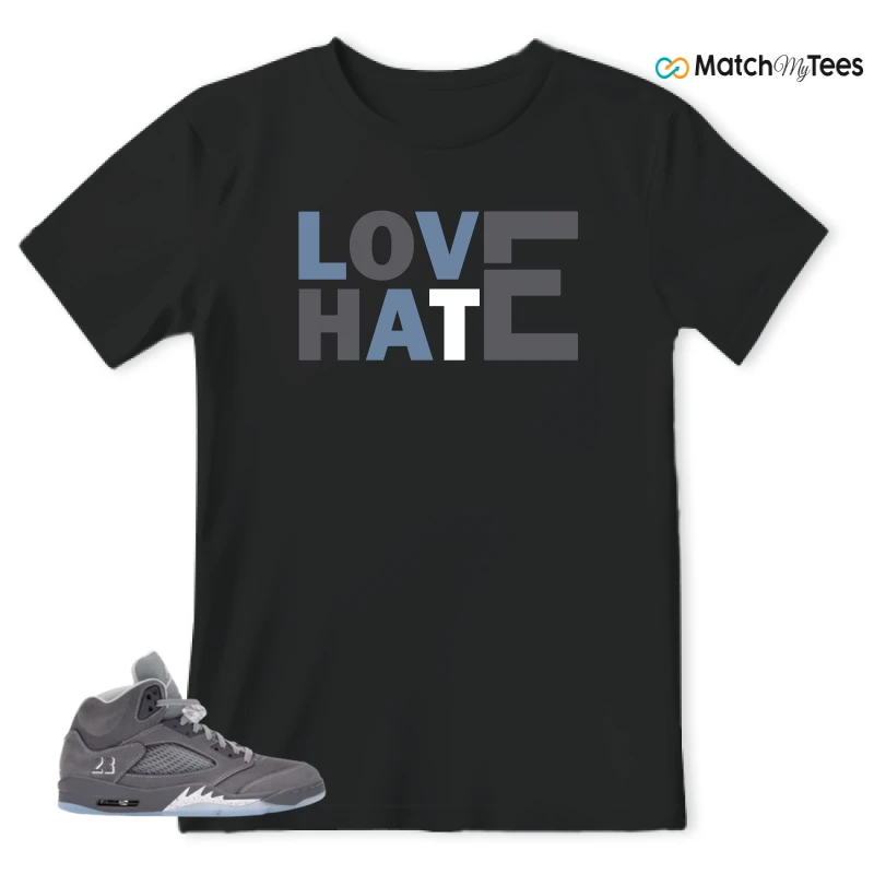 NIKE AIR JORDAN 5 WOLF GREY SNEAKER Matching Tees t-shirt