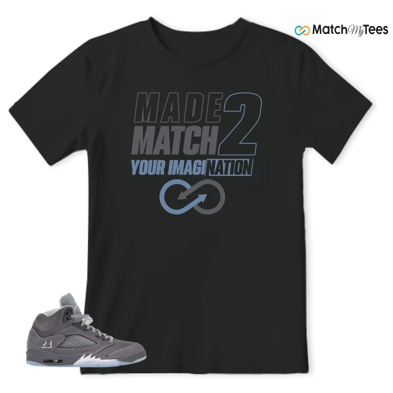 NIKE AIR JORDAN 5 WOLF GREY SNEAKER Matching Tees t-shirt