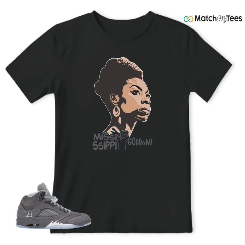NIKE AIR JORDAN 5 WOLF GREY SNEAKER Matching Tees t-shirt