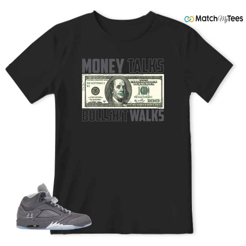 NIKE AIR JORDAN 5 WOLF GREY SNEAKER Matching Tees t-shirt